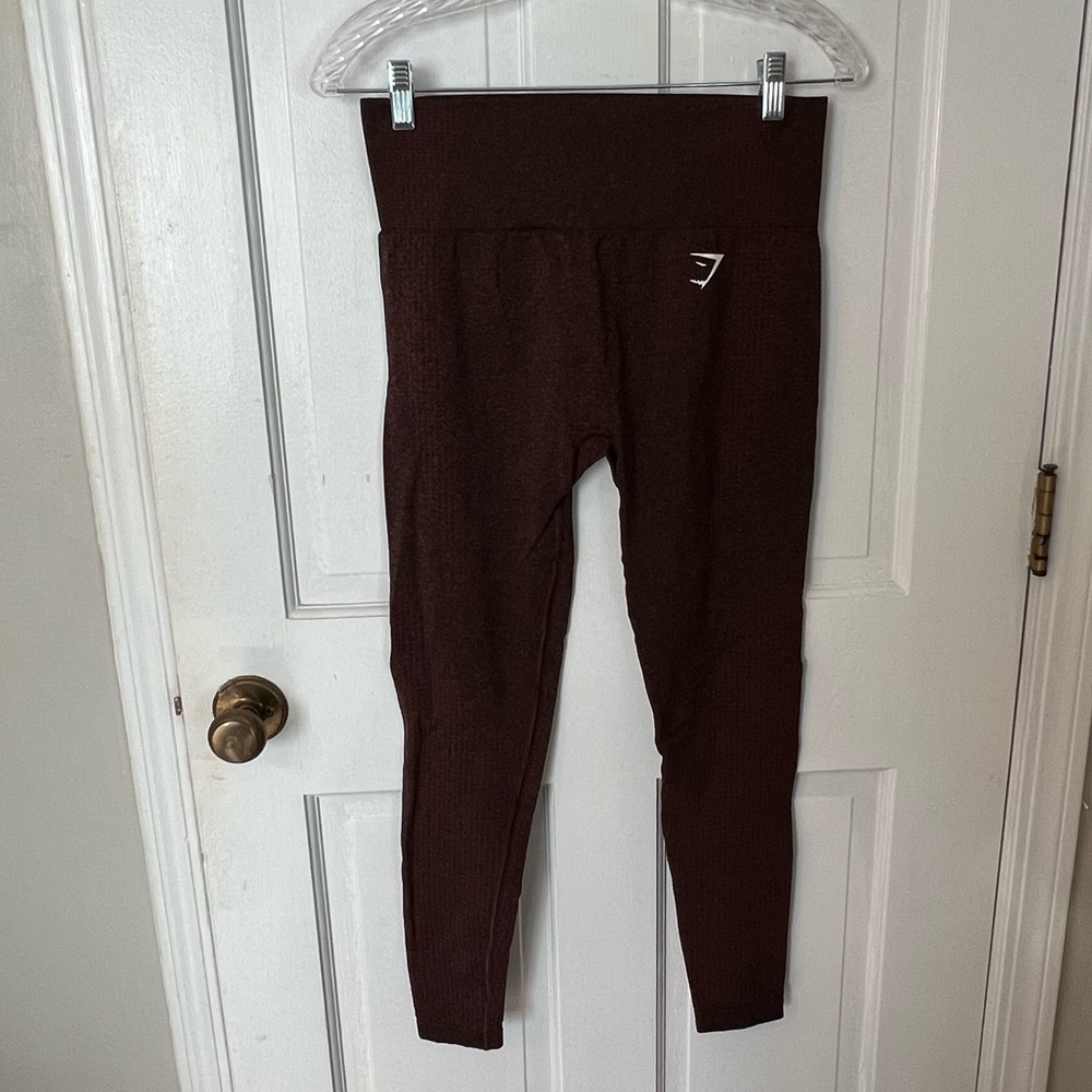 Gymshark Brown High-Waist Ribbed Leggings